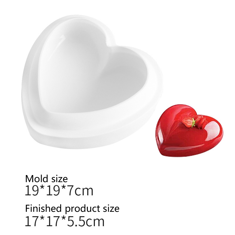 Khuôn silicon hình trái tim 4/6/8 inch làm mousse, socola, dụng cụ trang trí nướng bánh