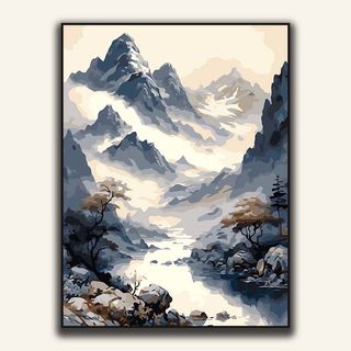 MOZI ✨phong cảnh 40*50cm tranh tô màu theo số tranh sơn dầu số hoá tranh số hóa tranh tô màu số hoá tranh số hoá theo yêu cầu Tranh tô màu theo số tô màu theo sốTranh Sơn Dầu Phong Cảnh Trang Trí Phòng Khách