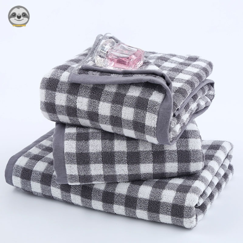 Phong cách Nhật Bản Muji Style / Khăn tắm kẻ sọc Cotton / Khăn tắm dày mềm / Khăn tắm đơn giản / Khăn tắm thấm hút thoải mái / Khăn đi biển