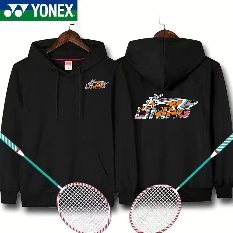 Li Ning Áo Hoodie Thể Thao Cầu Lông Chui Đầu Phối Nhung Ấm Áp Tay Dài Màu Đen Thời Trang Mới 2024 Cho Nam Và Nữ