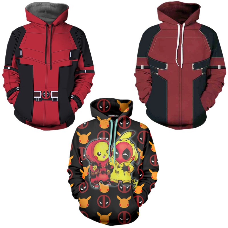 Áo Hoodie Deadpool Áo len siêu anh hùng Áo khoác in 3D unisex Chui đầu