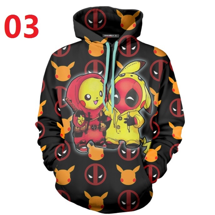 Áo Hoodie Deadpool Áo len siêu anh hùng Áo khoác in 3D unisex Chui đầu