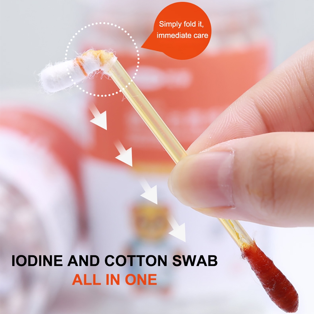 Ảnh Cofoe 50 Tăm bông iodophor y tế khử trùng dùng một lần chăm sóc sơ cứu 2