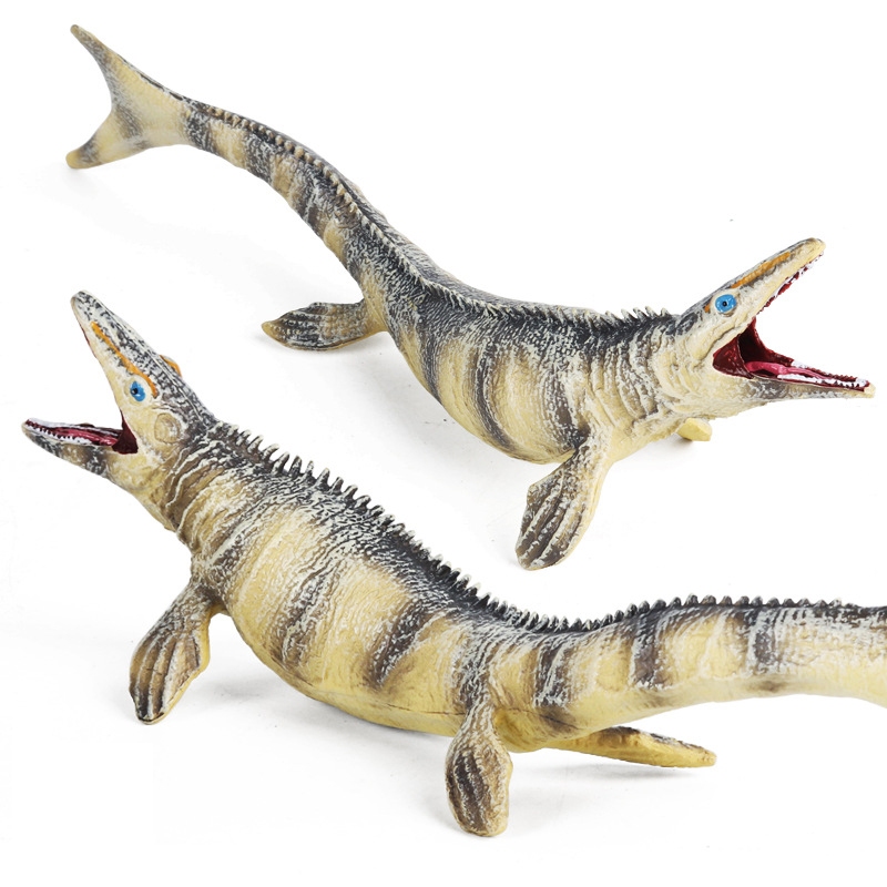 Trẻ em mô phỏng rắn Mô hình khủng long biển Mosasaurus Velociraptor, đồ chơi động vật trang trí tĩnh