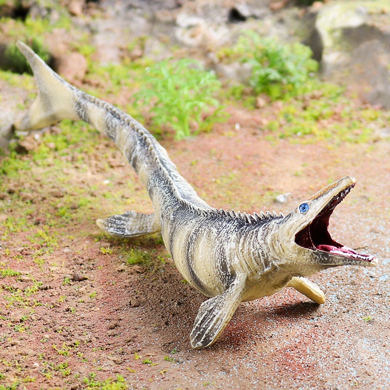 Trẻ em mô phỏng rắn Mô hình khủng long biển Mosasaurus Velociraptor, đồ chơi động vật trang trí tĩnh