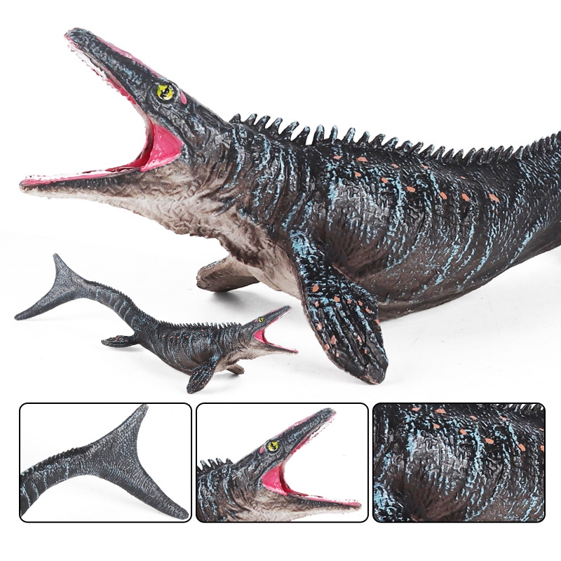 Trẻ em mô phỏng rắn Mô hình khủng long biển Mosasaurus Velociraptor, đồ chơi động vật trang trí tĩnh