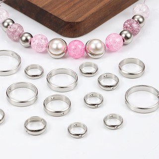 Hạt Ngọc Trai Hai Lỗ Bằng Thép Không Gỉ Dùng Làm Trang Sức Thủ Công DIY