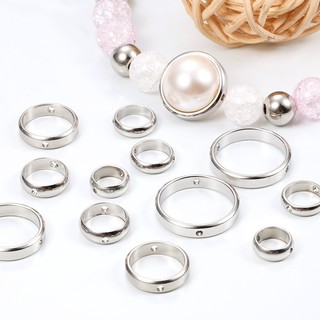 Hạt Ngọc Trai Hai Lỗ Bằng Thép Không Gỉ Dùng Làm Trang Sức Thủ Công DIY