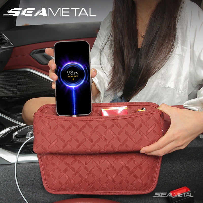 Hộp đựng đồ SEAMETAL Hộp Da Đựng Đồ Dùng Để Khe Hở Xe Hơi Tiện Dụng