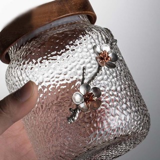 Hũ Đựng Trà / Cà Phê / Bánh Kẹo Bằng Thủy Tinh Trong Suốt Có Nắp Gỗ