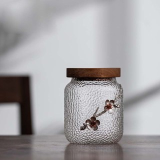 Hũ Đựng Trà / Cà Phê / Bánh Kẹo Bằng Thủy Tinh Trong Suốt Có Nắp Gỗ