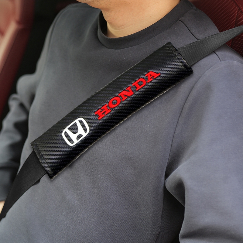 1 Đệm Vai Gắn Dây Đai An Toàn Xe Hơi Thêu Logo Bằng Sợi Carbon Thoáng Khí Cho Honda Dio Fit3 Rd1 Civic Binzhi XRV CRV Accord