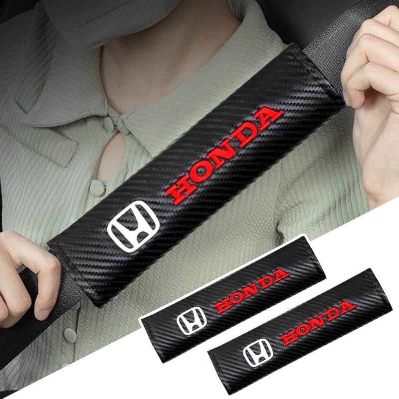 1 Đệm Vai Gắn Dây Đai An Toàn Xe Hơi Thêu Logo Bằng Sợi Carbon Thoáng Khí Cho Honda Dio Fit3 Rd1 Civic Binzhi XRV CRV Accord