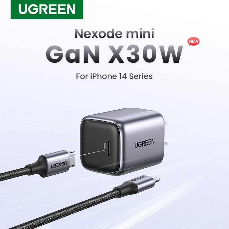 Ugreen Bộ Sạc Nhanh 30W GaN PD Type C Cho iPhone 14 Pro Max SAMSUNG S22