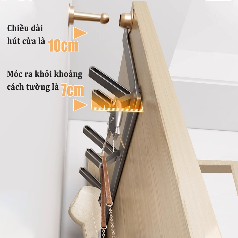 Ảnh MEIDOO Móc nhôm móc treo quần áo phòng ngủ phòng tắm móc cửa không cần khoan Dễ sử dụng 3