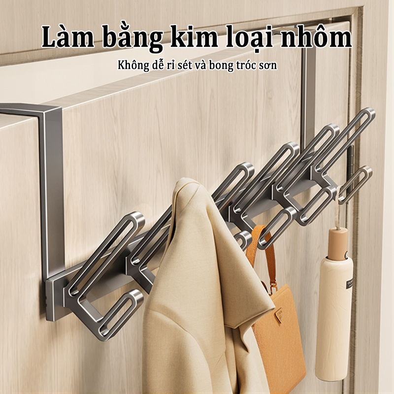 Ảnh MEIDOO Móc nhôm móc treo quần áo phòng ngủ phòng tắm móc cửa không cần khoan Dễ sử dụng 2