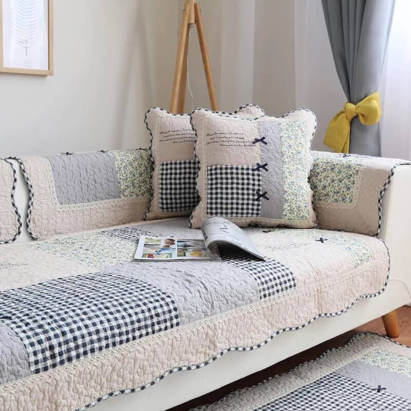 Vỏ Bọc Đệm Ghế Sofa Kết Hợp Bốn Mùa Bằng Cotton Giặt Được Chống Trượt Hình Chữ L Thông Dụng Phong Cách Hàn Quốc Cho Ghế Sofa 123 Người