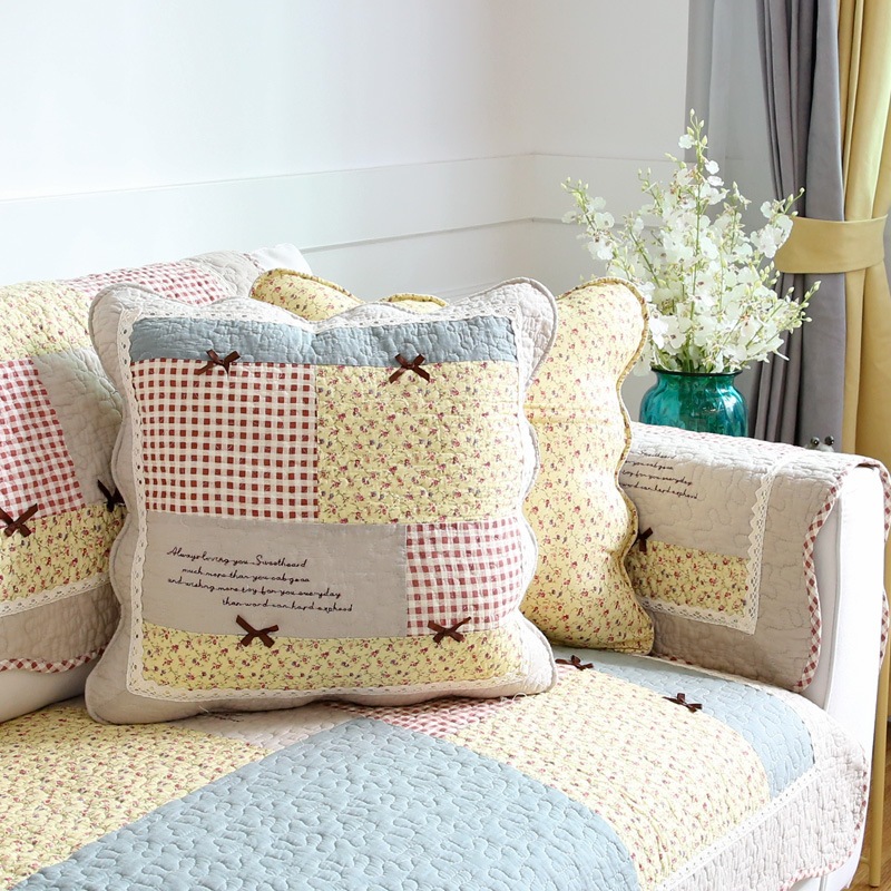 Vỏ Bọc Đệm Ghế Sofa Vải Cotton Chần Bông Dày Chống Trượt Phong Cách Châu Âu