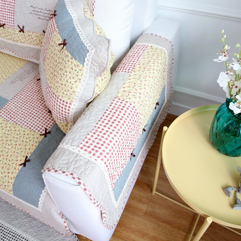 Vỏ Bọc Đệm Ghế Sofa Vải Cotton Chần Bông Dày Chống Trượt Phong Cách Châu Âu