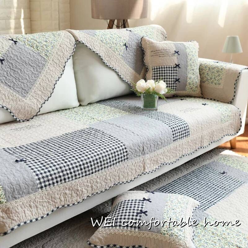 Vỏ Bọc Đệm Ghế Sofa Kết Hợp Bốn Mùa Bằng Cotton Giặt Được Chống Trượt Hình Chữ L Thông Dụng Phong Cách Hàn Quốc Cho Ghế Sofa 123 Người