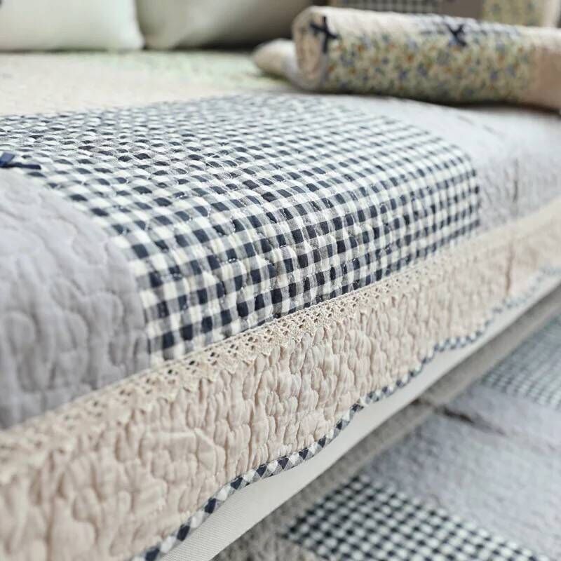 Vỏ Bọc Đệm Ghế Sofa Kết Hợp Bốn Mùa Bằng Cotton Giặt Được Chống Trượt Hình Chữ L Thông Dụng Phong Cách Hàn Quốc Cho Ghế Sofa 123 Người