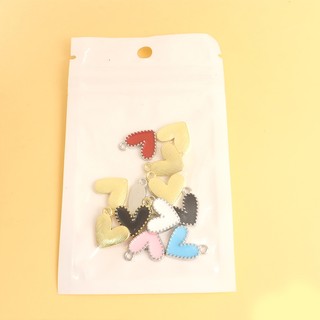 Set 15 Mặt Vòng cổ Tráng Men Hình Trái Tim Nhiều Màu Dễ Thương