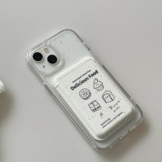 Ốp Điện Thoại Họa Tiết Thức Ăn Kèm Ngăn Đựng Thẻ Cho iPhone 15 pro 15 pro max 14 14pro max 14pro 13pro 13promax 13