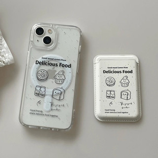 Ốp Điện Thoại Họa Tiết Thức Ăn Kèm Ngăn Đựng Thẻ Cho iPhone 15 pro 15 pro max 14 14pro max 14pro 13pro 13promax 13