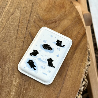 Ốp Điện Thoại Họa Tiết Mèo Đen Kèm Ngăn Đựng Thẻ Cho iPhone 15 pro 15 pro max 14 14pro max 14pro 13pro 13promax 13