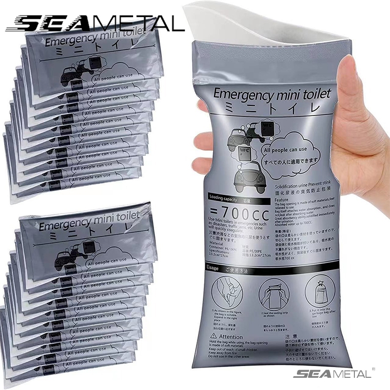 túi đi vệ sinh khẩn cấp SEAMETAL Set 4 Túi Đi Tiểu Khẩn Cấp 700ml Dùng Một Lần Tiện Dụng Khi Đi Du Lịch