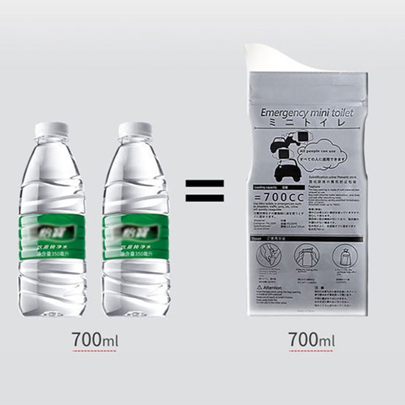 túi đi vệ sinh khẩn cấp SEAMETAL Set 4 Túi Đi Tiểu Khẩn Cấp 700ml Dùng Một Lần Tiện Dụng Khi Đi Du Lịch