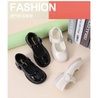 Giày Da Đế Bằng Mềm Mại Phong Cách Anh Quốc Cho Bé Gái phong cách  Hàn Quốc da trơn bóng PU mềm mại xinh xắn có quai dán