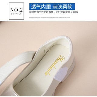 Giày Da Đế Bằng Mềm Mại Phong Cách Anh Quốc Cho Bé Gái phong cách  Hàn Quốc da trơn bóng PU mềm mại xinh xắn có quai dán