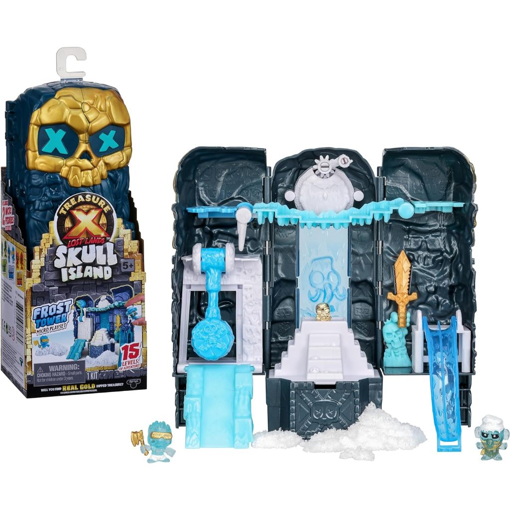 TREASURE X Lost Lands Skull Island Frost Tower Micro Playset, 15 Levels of Adventure. Survive The Traps and Discover 2 Micro Sized Action Figures. Kho Báu X Lost Lands Skull Island Frost Tower Micro Playset, 15 mức Phiêu Lưu. Mô Hình Nhân Vật 2 Kích Thước