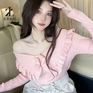 Áo dệt kim ZHELIHANGFEI dài tay cổ búp bê thời trang quyến rũ cho nữ