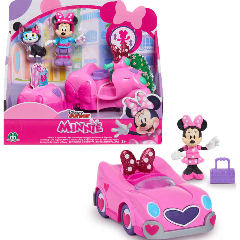 Disney Junior Minnie Mouse Vehicle & Figure Removeable Side Car Pink Mô ...