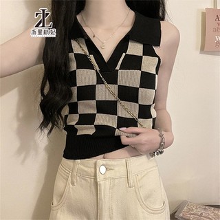 Áo dệt kim ZHELIHANGFEI hai dây gợi cảm cho nữ