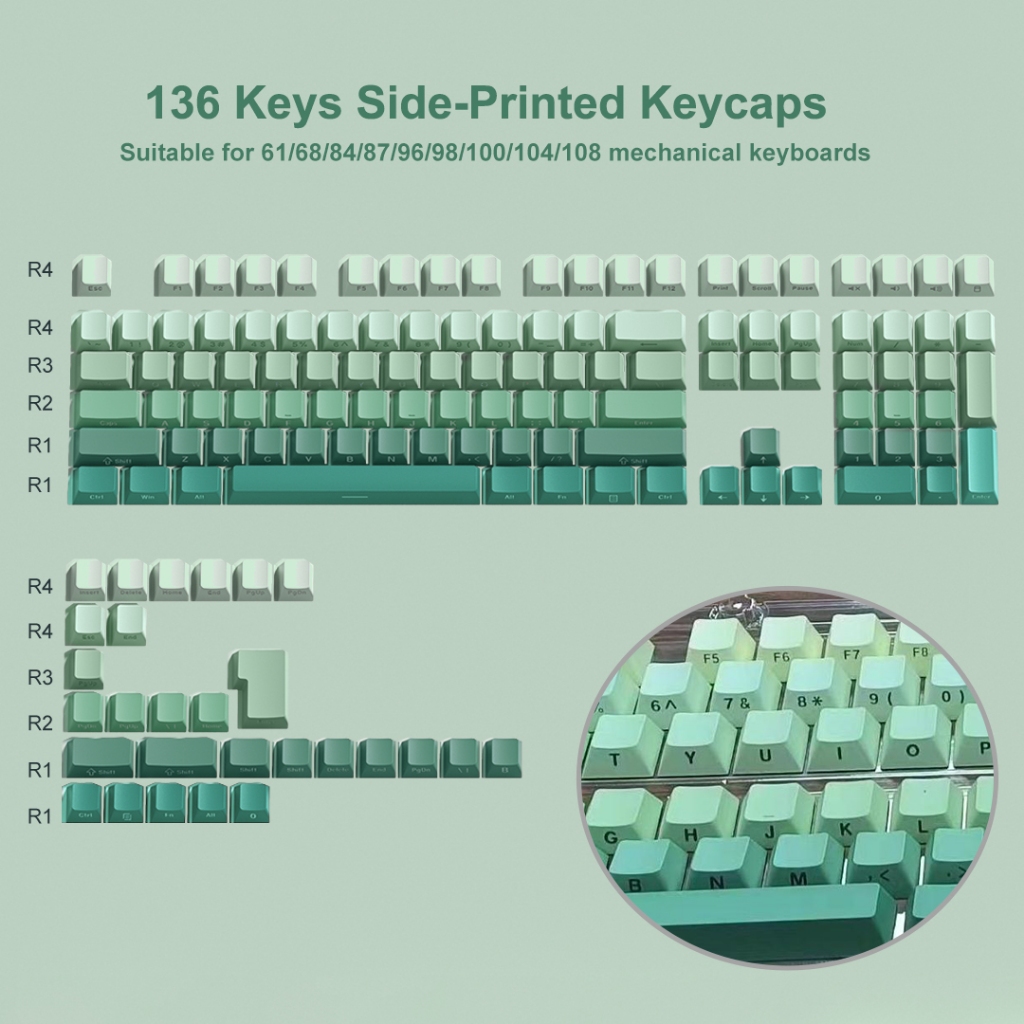 Womier Ph M Keycaps Pbt Double Shot Keycaps Shine Through Side In