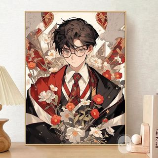 MOZI✨Harry Potter 40*50cm tranh tô màu theo số tranh sơn dầu số hoá tranh số hóa tranh tô màu số hoá tranh số hoá theo yêu cầu nhân vật hoạt hình Tranh Sơn Dầu Kỹ Thuật Số Tự Làm Hình Harry Potter Trang Trí Nhà Cửa