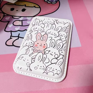 Ví Da Đựng Thẻ Từ Tính In Hình Thỏ Hoạt Hình Phong Cách Hàn Quốc
