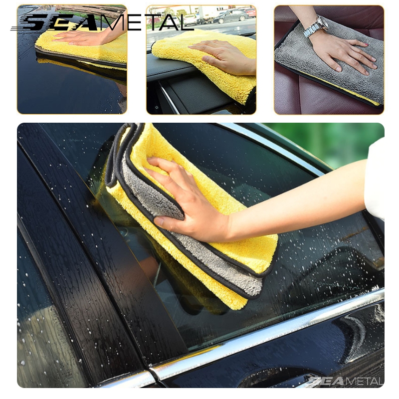 khăn lau xe ô tô chuyên dụng SEAMETAL Khăn Lau Xe Hơi Dày Dặn Thấm Hút Tốt 400GSM 50 * 100