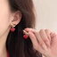 Mới Bông Tai Kim Loại Đính Đá Thời Trang Thu Đông Cho Nữ