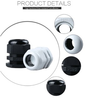 1 / 2 / 5 / 10 Chiếc Cáp Chống Thấm Nước Đầu Vào Cáp IP68 PG7 Cho 3-6.5mm PG9 PG11 PG13.5 PG16 PG19-PG48 Đầu Nối Nhựa Nylon Đen Trắng
