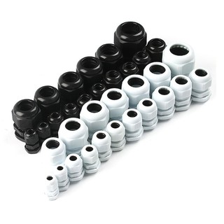 1 / 2 / 5 / 10 Chiếc Cáp Chống Thấm Nước Đầu Vào Cáp IP68 PG7 Cho 3-6.5mm PG9 PG11 PG13.5 PG16 PG19-PG48 Đầu Nối Nhựa Nylon Đen Trắng