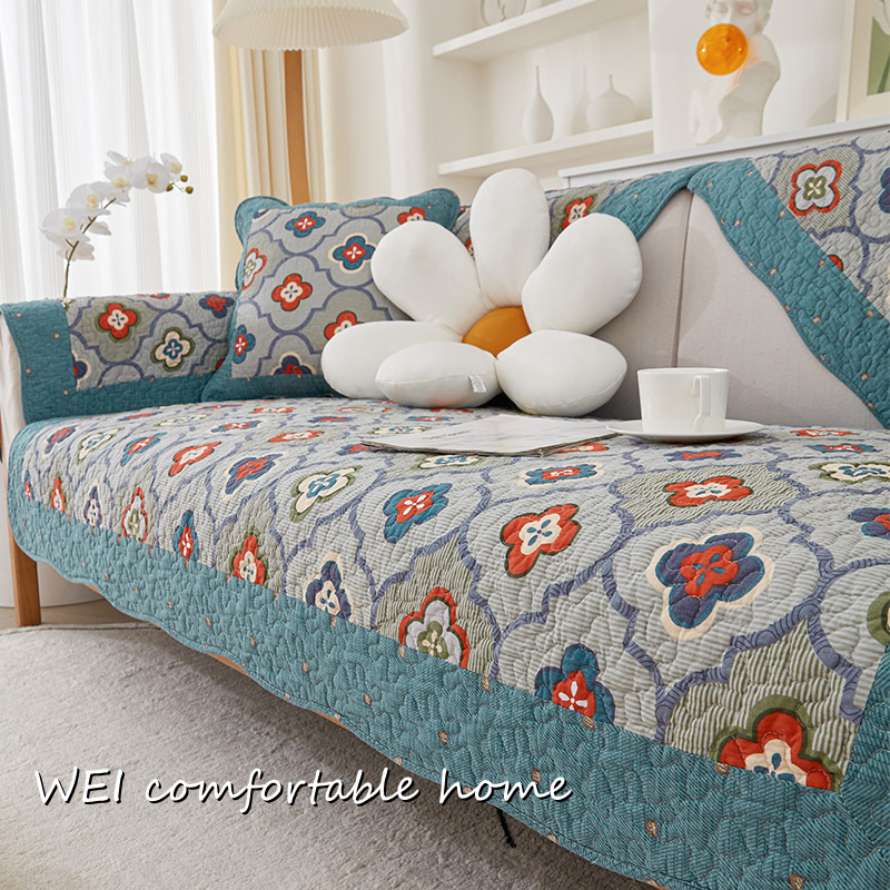 Vỏ Bọc Ghế Sofa Chất Liệu Da Cotton Chống Trượt In Họa Tiết Phong Cách Bắc Âu