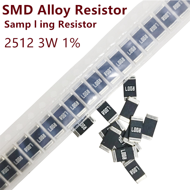 Set 50 Điện Trở Hợp Kim Mẫu chip 2512 3w r001 / r0015 / r002 / 0.003 r ...
