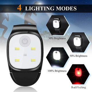 Đèn Pin LED 4 Chế Độ Kèm Kẹp Và Sạc USB Tiện Dụng Cho Chạy Bộ / Chạy Bộ / Đi Bộ / Đi Bộ / Cắm Trại