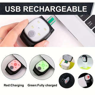 Đèn Pin LED 4 Chế Độ Kèm Kẹp Và Sạc USB Tiện Dụng Cho Chạy Bộ / Chạy Bộ / Đi Bộ / Đi Bộ / Cắm Trại