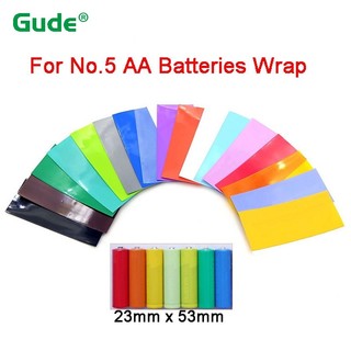 20 / 50 Chiếc Pin AA PVC Ống Co Nhiệt Chiều Rộng 23 Mm Chiều Dài 53 Mm Bọc Phim Cách Nhiệt Bảo Vệ Gói Dây Cáp Tay