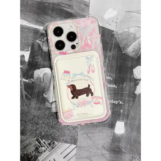 Ốp Điện Thoại Kiêm Ví Họa Tiết Hoạt Hình Màu Trắng Dễ Thương Cho iPhone 15 14 13 12 11 Pro Xs Max X Xr